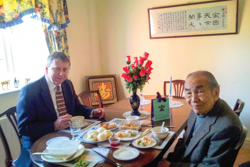 Professor Mathieson visited Dr Rayson Huang, the 10th Vice-Chancellor, in Birmingham in March 2014